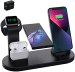 Multi- Function Charging Station - 6 in 1 Rotatable Charger Dock for iPhone/Micro USB Phone/Type -C Phone