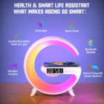 Smart G Lamp Night Light Bluetooth Speaker Wireless Charger LED RGB Alarm Clock - Image 3