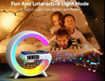 Smart G Lamp Night Light Bluetooth Speaker Wireless Charger LED RGB Alarm Clock - Image 2